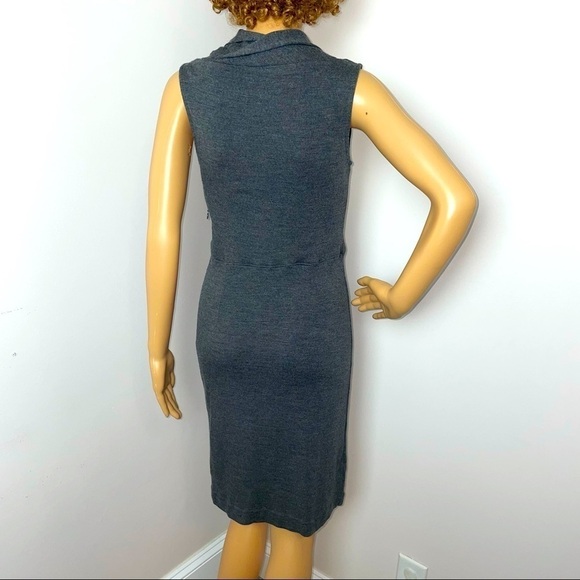 : Ann Taylor Wool Blend Cowl Neck Shift Dress – Dark Gray, Size 6 - Picture 7 of 11